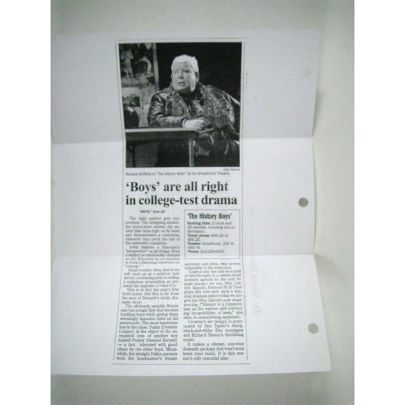 History Boys Playbill 2006 Opening Night Cast Signed James Corden Samuel Barnet - Picture 6 of 12